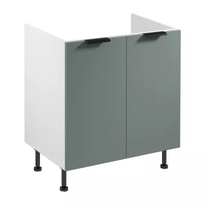 Dolná drezová skrinka SALERNO - šírka 80 cm, biela / zelená