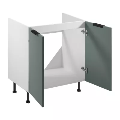 Dolná drezová skrinka SALERNO - šírka 80 cm, biela / zelená