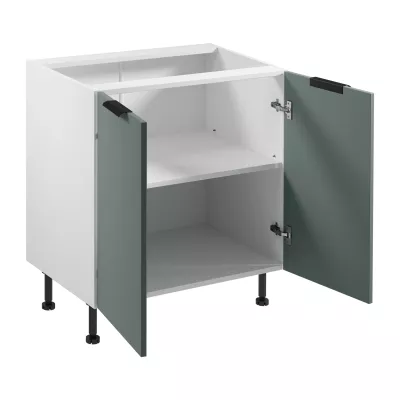 Dolná dvojdverová skrinka SALERNO - šírka 80 cm, biela / zelená
