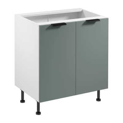Dolná dvojdverová skrinka SALERNO - šírka 80 cm, biela / zelená