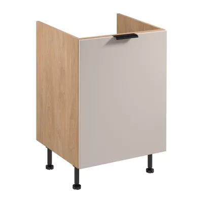 Drezová skrinka SALERNO - šírka 60 cm, dub / béžová + koše na odpad ZADARMO