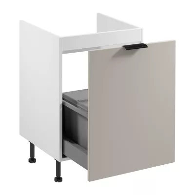 Drezová skrinka SALERNO - šírka 60 cm, biela / béžová + koše na odpad ZADARMO