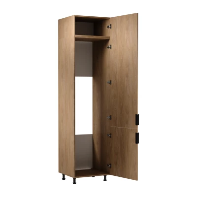 Skriňa na vstavanú chladničku SALERNO - šírka 60 cm, dub