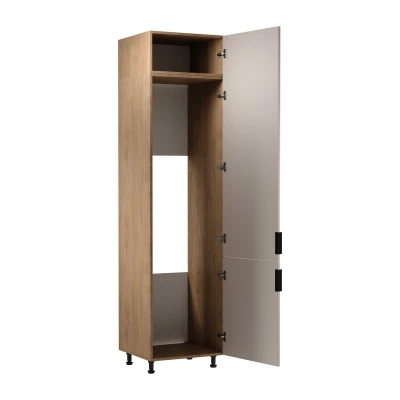 Skriňa na vstavanú chladničku SALERNO - šírka 60 cm, dub / béžová