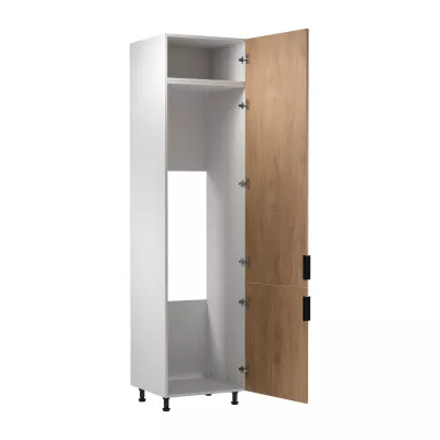 Skriňa na vstavanú chladničku SALERNO - šírka 60 cm, biela / dub