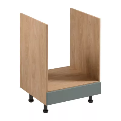 Kuchynská skrinka pre vstavanú rúru SALERNO - šírka 60 cm, dub / zelená