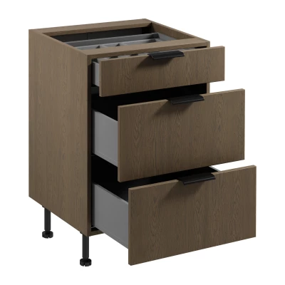 Šuplíková kuchynská skrinka SALERNO - šírka 60 cm, baltic storm + príborník ZADARMO