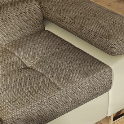 Rohová rozkladacia sedacia súprava YARA - tmavo béžová / béžová, ľavý roh