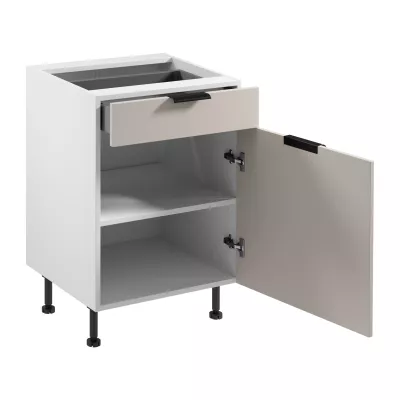 Dolná skrinka so šuplíkom SALERNO - šírka 60 cm, biela / béžová + príborník ZADARMO