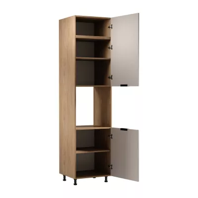 Kuchynská skriňa na vstavanú rúru SALERNO - šírka 60 cm, dub / béžová