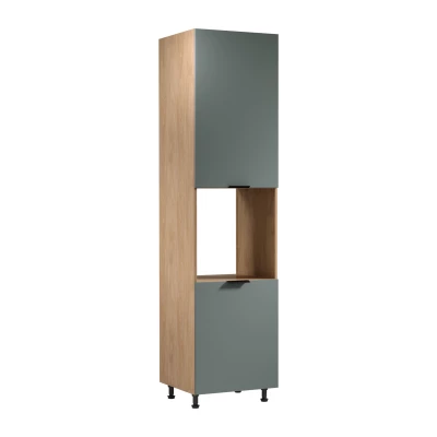 Kuchynská skriňa na vstavanú rúru SALERNO - šírka 60 cm, dub / zelená