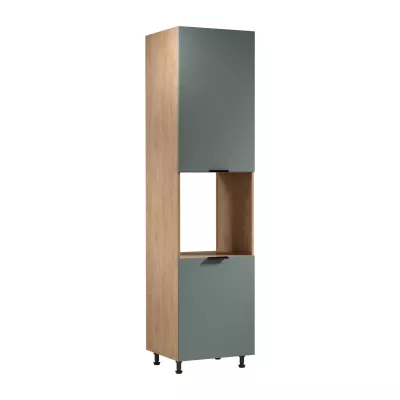 Kuchynská skriňa na vstavanú rúru SALERNO - šírka 60 cm, dub / zelená