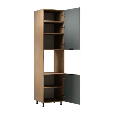 Kuchynská skriňa na vstavanú rúru SALERNO - šírka 60 cm, dub / zelená