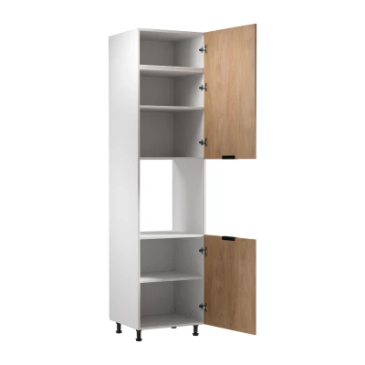 Kuchynská skriňa na vstavanú rúru SALERNO - šírka 60 cm, biela / dub