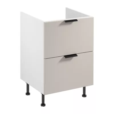 Spodná šuplíková kuchynská skrinka SALERNO - šírka 60 cm, biela / béžová