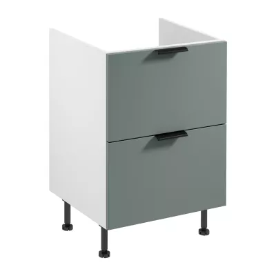 Spodná šuplíková kuchynská skrinka SALERNO - šírka 60 cm, biela / zelená