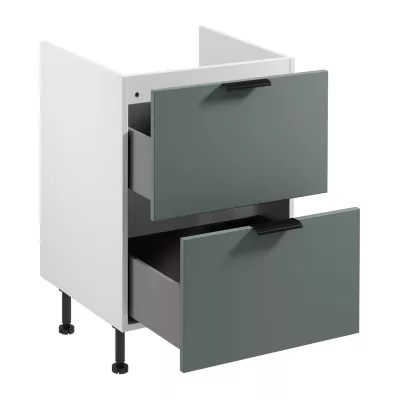 Spodná šuplíková kuchynská skrinka SALERNO - šírka 60 cm, biela / zelená