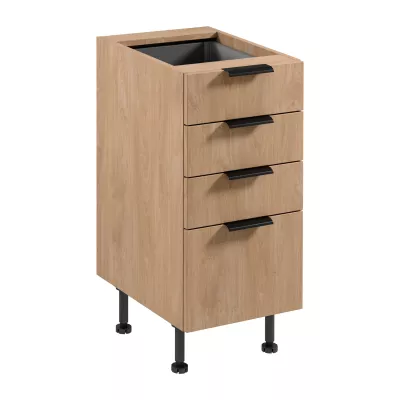 Kuchynská skrinka so šuplíkmi SALERNO - šírka 40 cm, dub