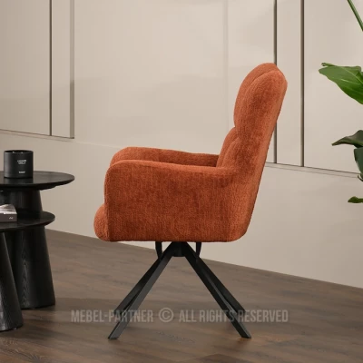 Otočné kreslo STEN - medený plyš / čierne
