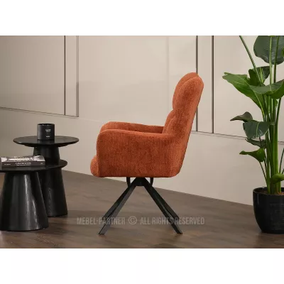Otočné kreslo STEN - medený plyš / čierne