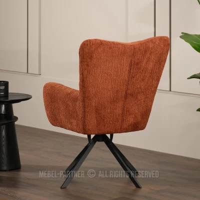 Otočné kreslo STEN - medený plyš / čierne