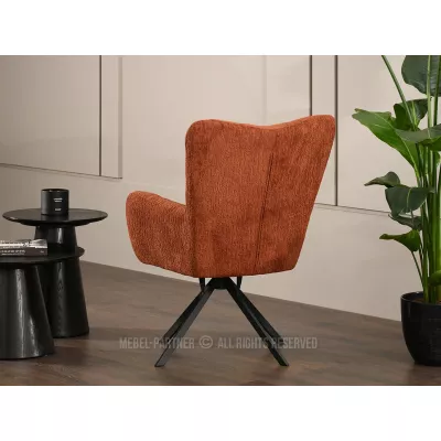 Otočné kreslo STEN - medený plyš / čierne