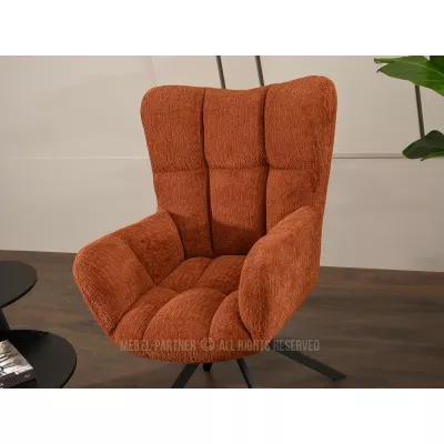 Otočné kreslo STEN - medený plyš / čierne