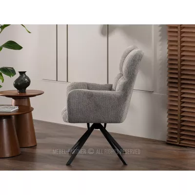 Otočné kreslo STEN - šedý plyš / čierne
