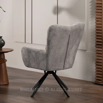 Otočné kreslo STEN - šedý plyš / čierne