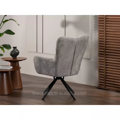Otočné kreslo STEN - šedý plyš / čierne
