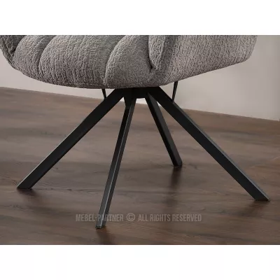 Otočné kreslo STEN - šedý plyš / čierne
