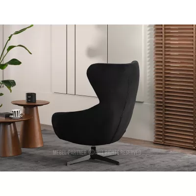 Otočné kreslo ušiak CORVIN - čierne