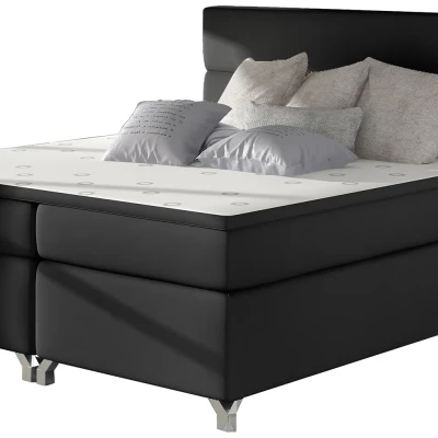 Boxspringová posteľ ESTORIA 140x200 - čierna eko koža