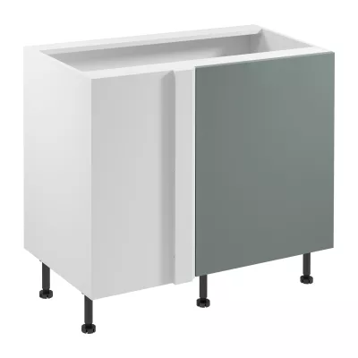 Predĺžená rohová skrinka SALERNO - šírka 100 cm, biela / zelená