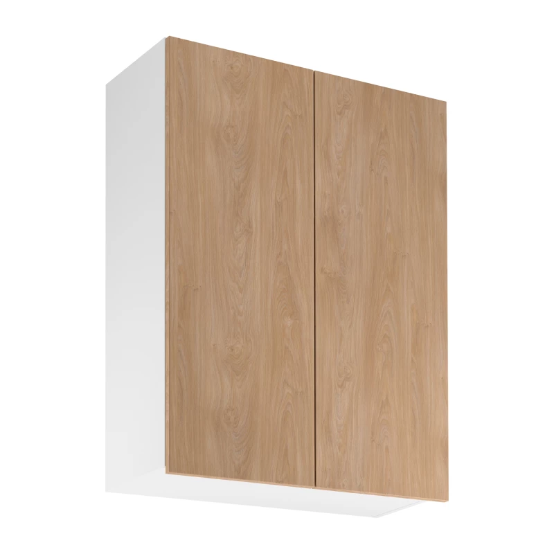 Vysoká horná kuchynská skrinka SALERNO - šírka 80 cm, biela / dub