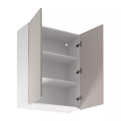 Vysoká horná kuchynská skrinka SALERNO - šírka 80 cm, biela / béžová