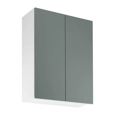 Vysoká horná kuchynská skrinka SALERNO - šírka 80 cm, biela / zelená