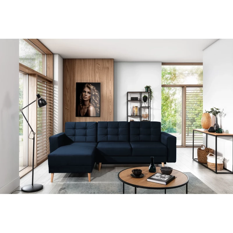 Rohová sedacia súprava SASHA - tmavo modrá