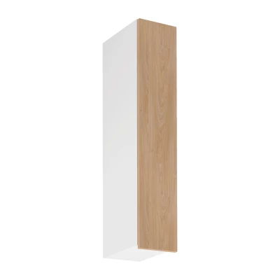 Vysoká horná kuchynská skrinka SALERNO - šírka 20 cm, biela / dub, pravé prevedenie