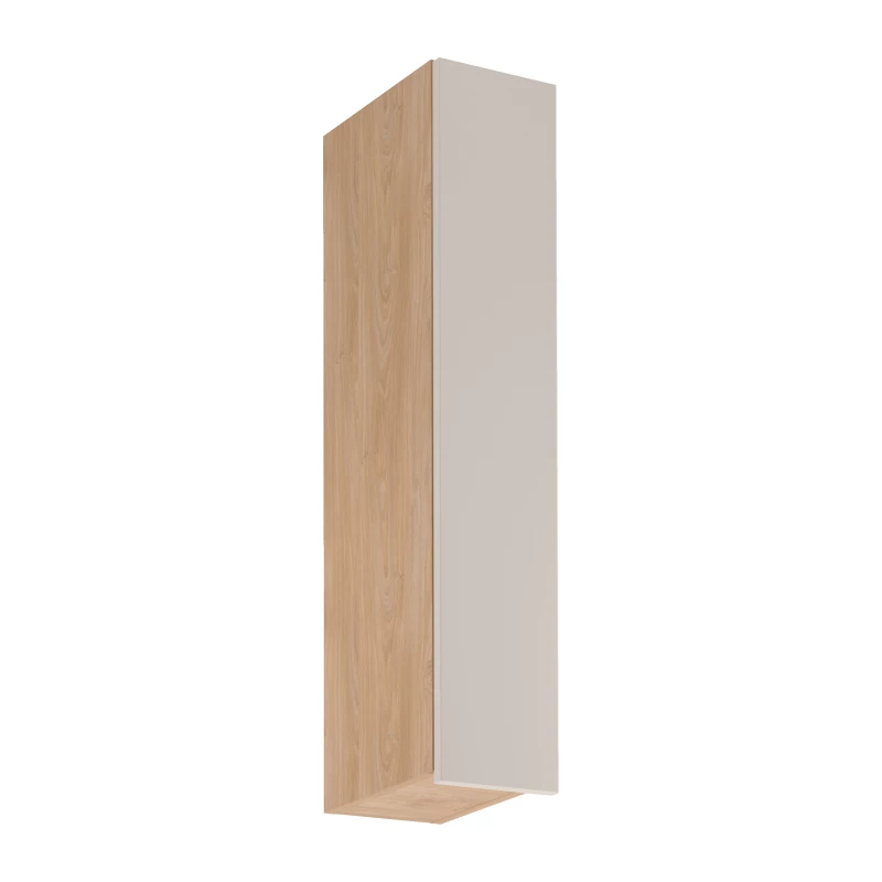 Vysoká horná kuchynská skrinka SALERNO - šírka 20 cm, dub / béžová, pravé prevedenie