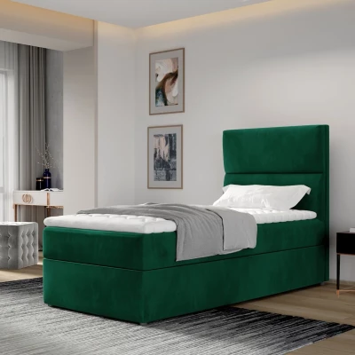 Jednolôžková kontinentálna posteľ 90x200 OAKENLY - tmavo zelená