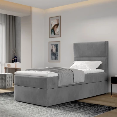 Jednolôžková kontinentálna posteľ 90x200 OAKENLY - šedá