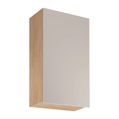 Vysoká horná kuchynská skrinka SALERNO - šírka 60 cm, dub / béžová