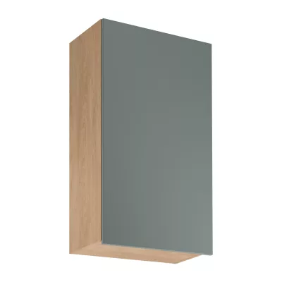 Vysoká horná kuchynská skrinka SALERNO - šírka 60 cm, dub / zelená