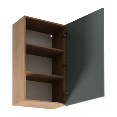 Vysoká horná kuchynská skrinka SALERNO - šírka 60 cm, dub / zelená
