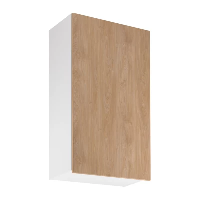 Vysoká horná kuchynská skrinka SALERNO - šírka 60 cm, biela / dub