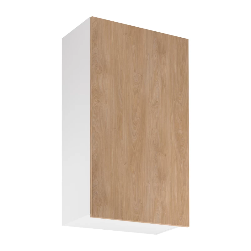 Vysoká horná kuchynská skrinka SALERNO - šírka 60 cm, biela / dub