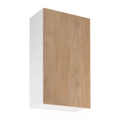 Vysoká horná kuchynská skrinka SALERNO - šírka 60 cm, biela / dub