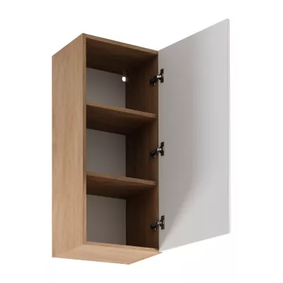 Vysoká horná kuchynská skrinka SALERNO - šírka 45 cm, dub / biela