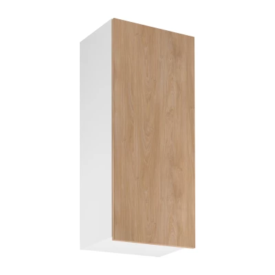 Vysoká horná kuchynská skrinka SALERNO - šírka 45 cm, biela / dub